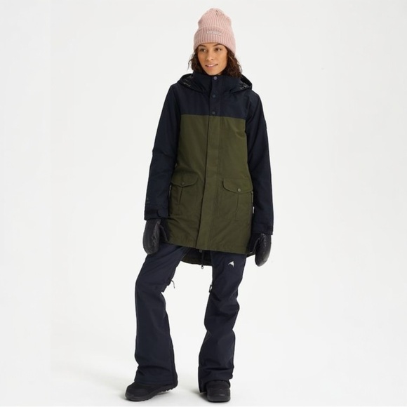 Burton GORE-TEX Eyris Black Green Ski Snowboard Winter Jacket XS Waterproof - Picture 1 of 9